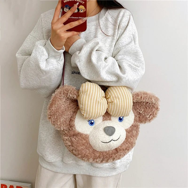 1pc Disney Duffy cute doll handbag, versatile shoulder bag, plush doll casual crossbody bag