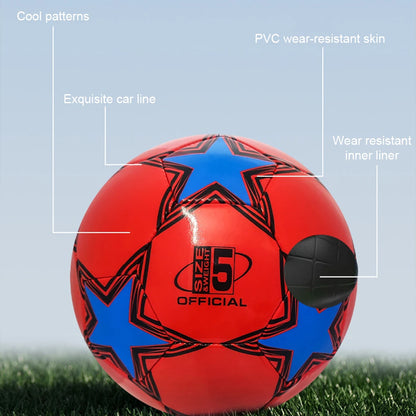 Size 5 Soccer Ball For Fun & Competition Machine Stitched Panels For Added Teamwork Outdoor Match Game Football Training