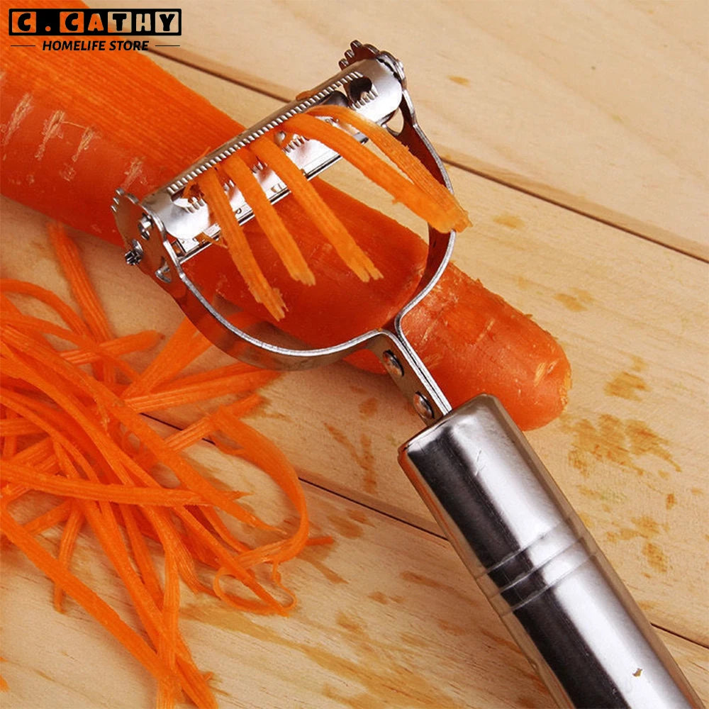 Double-Sided Vegetable Peeler Grater Julienne Peeler Slice Stainless Steel Potato Cucumber Apple Fruit Melon Kitchen Tool