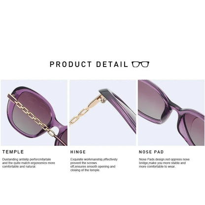 Women Polarized Sunglasses Transparent Frame Woman Eyewear Fashion Design Party Item Uv400 Protection