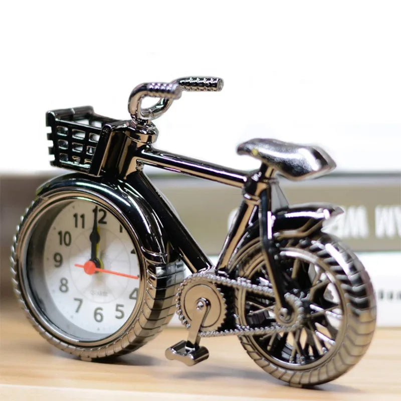 Creative Retro Bicycle Alarm Clock Office Bedside Table Living Room Home Clock Gifts Crafts  Clock  Wall Decor  Wall  Modern