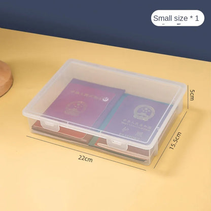 Plastic Document Organizer Organized Clear Square Shape Storage Box A4 Organizing Box