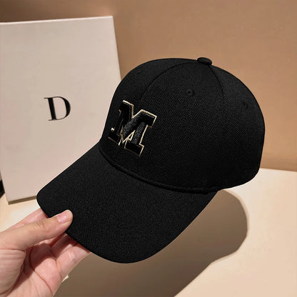 Unisex baseball cap kpop three-dimensional embroidery M letter Snapback Bone breathable deepening design chapeau femme