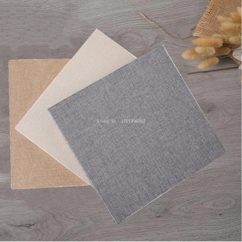 16 Inches of Linen Viscose Album Large Capacity Self Stick Covering Film DIY Family Wedding Baby Growth Photo Collection Tool