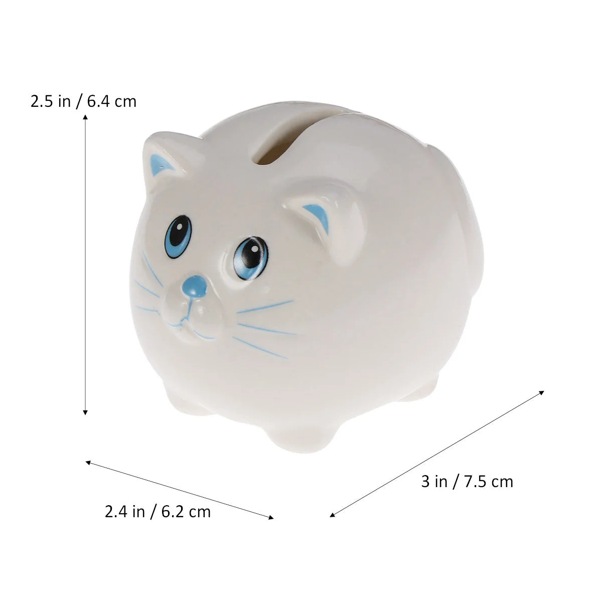 Ceramic Piggy Bank Safe Money Coins Banknotes Saving Box for Kids Boys Girls (Random Style)