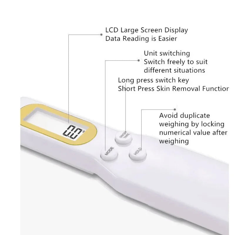 500g/0.1g Scale Weighing Spoon Kitchen Electronic Scale LCD Display Digital Weight Measuring Spoon Digital Spoon Scale Tool
