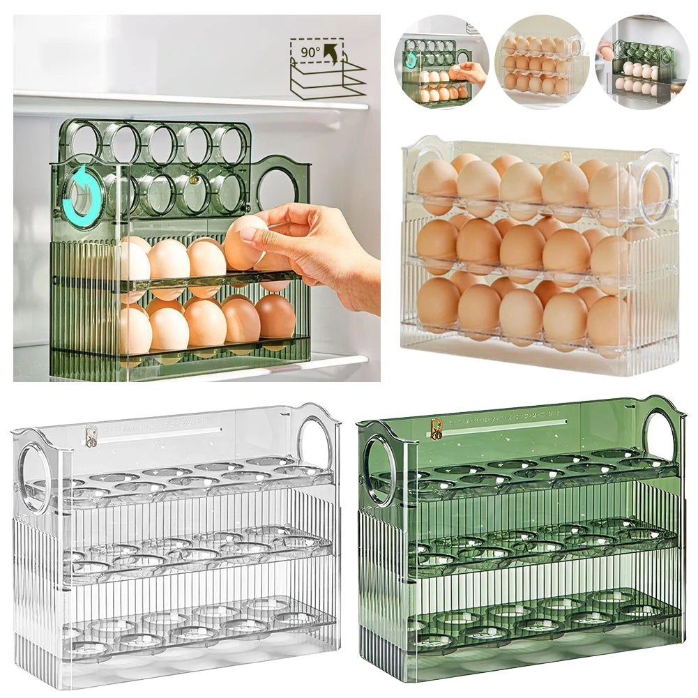 30 Grids Egg Storage Box Egg Case Holder Large Capacity Chicken Egg Storage Container Household Egg Holder for Refrigerator