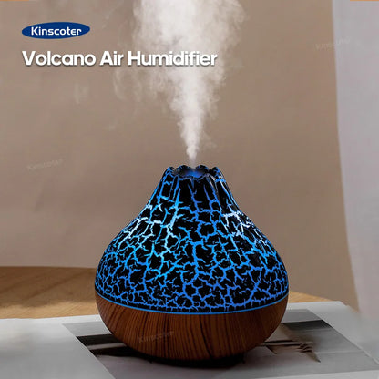 Volcano Air Humidifier 300ml Desktop USB Water Mist Diffuser Purifier Air Freshener Nebulizer with Colorful Ambient Night Light