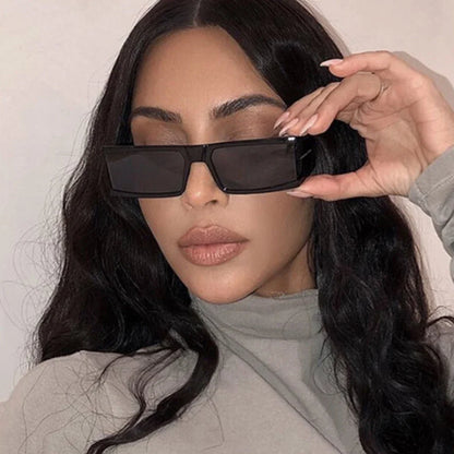 Retro Fashion Punk Square Sunglasses For Women Men Ins Popular Small Frame Silver Sun Glasses Trending Shades UV400 Ladies Eye