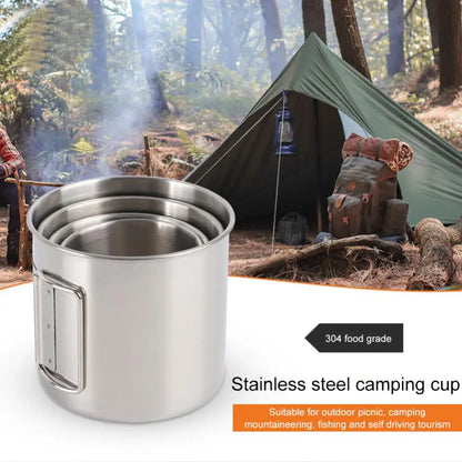 New 304 Stailess Steel Cup Portable Carabiner Cup Outdoor Folding Camping Cups Mugs for Home Outdoor Camping Hiking Bottle Cups