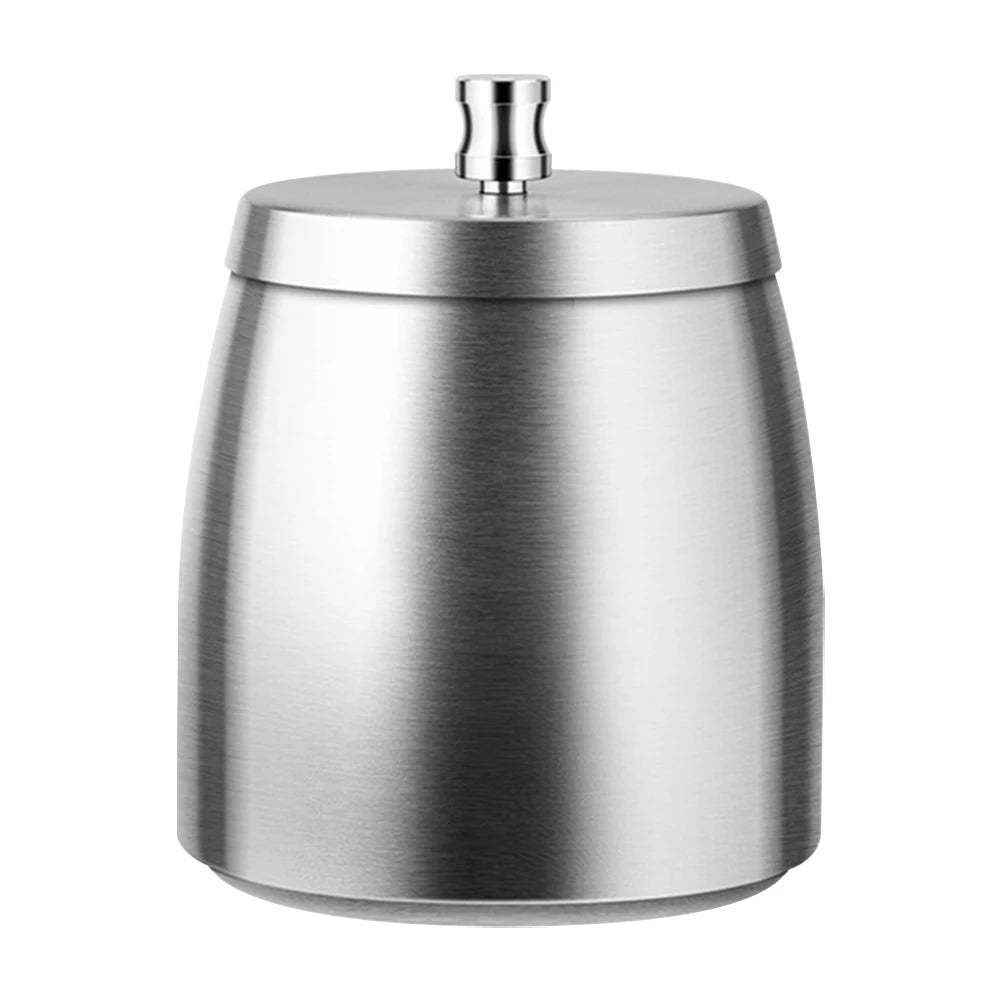 Stainless Steel Tabletop Ashtray Windproof with Lid Butt Bucket Odorless Ash Tray for Home/Office/Tabletop/Outside Patio/Balcony