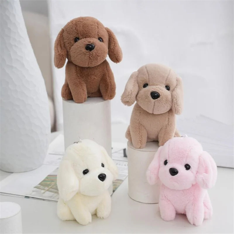 1PCS Cartoon Cute Puppy Dog Plush Toys For Girls Gifts Stuffed Pendant Small Mini Teddy Dog Doll Ragdoll Bag Ornament 12CM