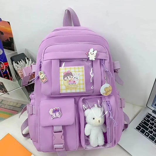 Girls Backpack Cute School Bags For Student Teens Girls Pockets Women Laptop Backpack Harajuku