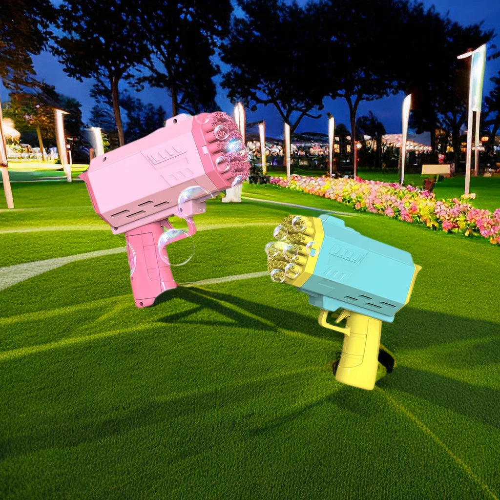 40 hole bazooka bubble gun dazzling lights strong wind super many bubble kids outdoor toys, suitable for boys and girls