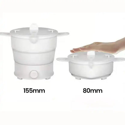 Travel Folding Electric Silicon Cooking Pot 1.2L Portable Food Grade Silicone Kettle Travel Dormitory Noodles Boiler Hotpot Cook