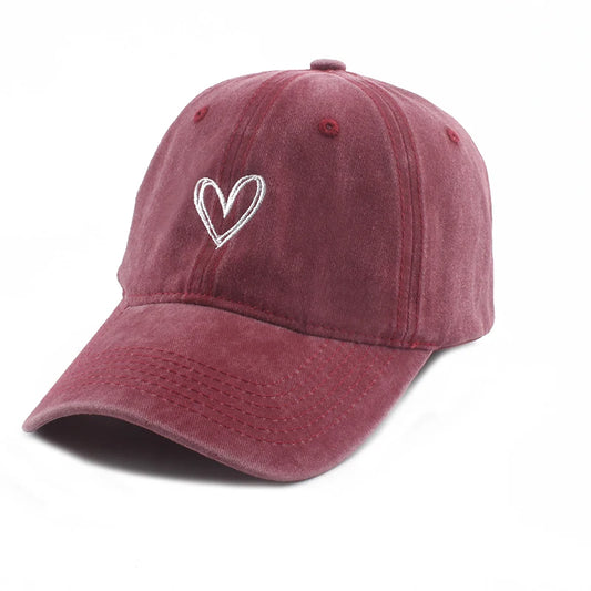 Fashion Outdoor Sport Baseball Caps For Men Women Love Heart Embroidery Snapback Cap Washed Cotton Dad Hat Golf Hiking cap