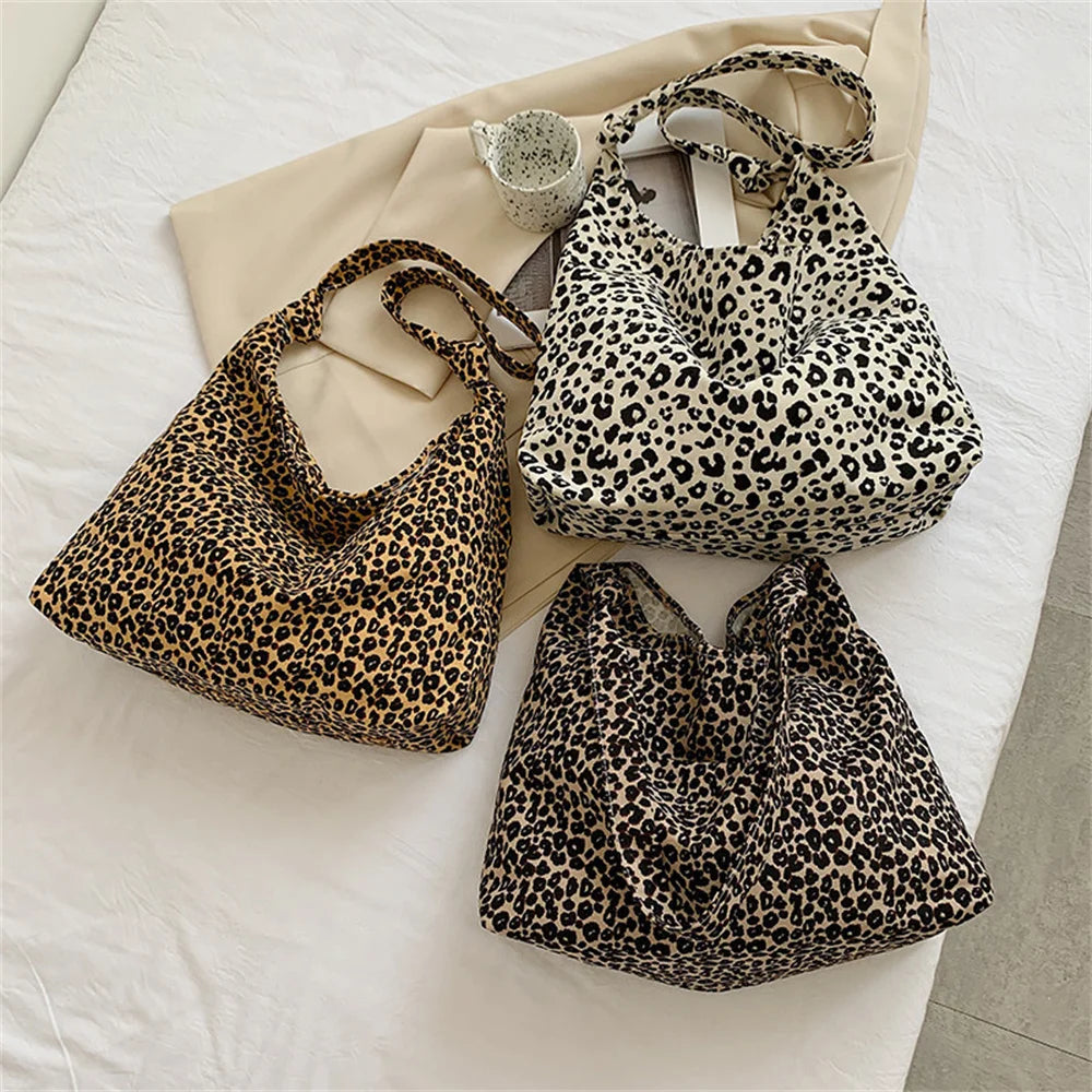 Female Bags Totes Luxury Designer Handbags For Women Shopping Canvas Ladies Fashion Casual Leopard Shoulder Shopper Women'S Bag