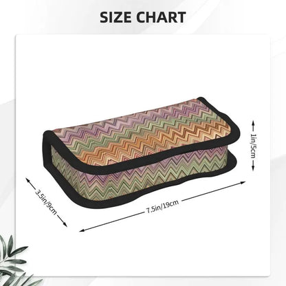 Custom Boho Contemporary Zig Zag School Pencil Case Boys Gilrs Big Capacity Multicolor Modern Pencil Box Students Stationery