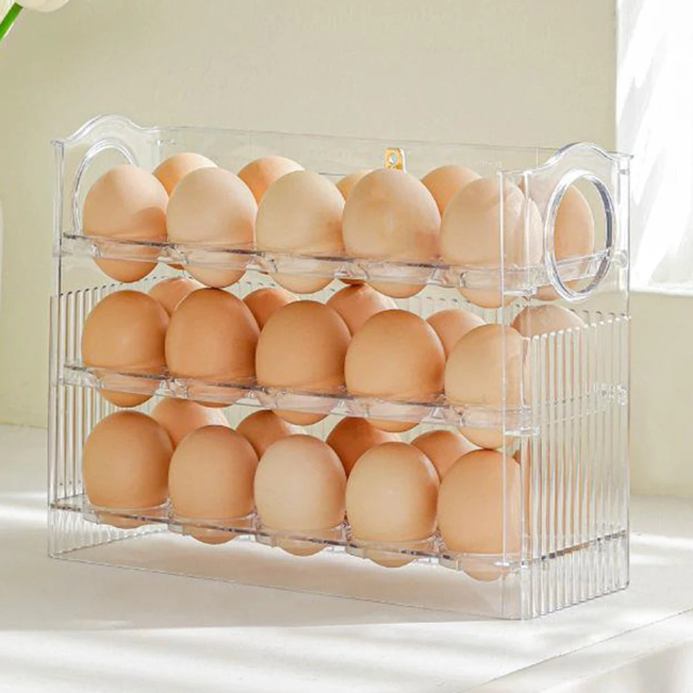 30 Grids Egg Storage Box Egg Case Holder Large Capacity Chicken Egg Storage Container Household Egg Holder for Refrigerator