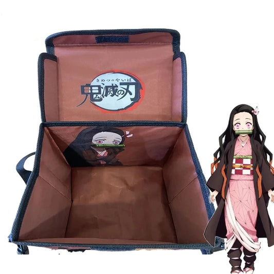 Anime Cosplay  Kamado Nezuko Backpack Box Creative Pringting Canvas Printing Foldable Backpack Cosplay Prop