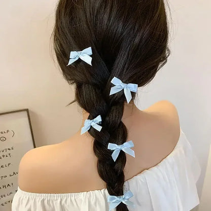 8/16PCS Bowknot Hair Clips Sweet Ballet Ribbon Bow Hairpins Bang Clip Korean Girls Mini Grabs Clips Headwear Hair Accessories