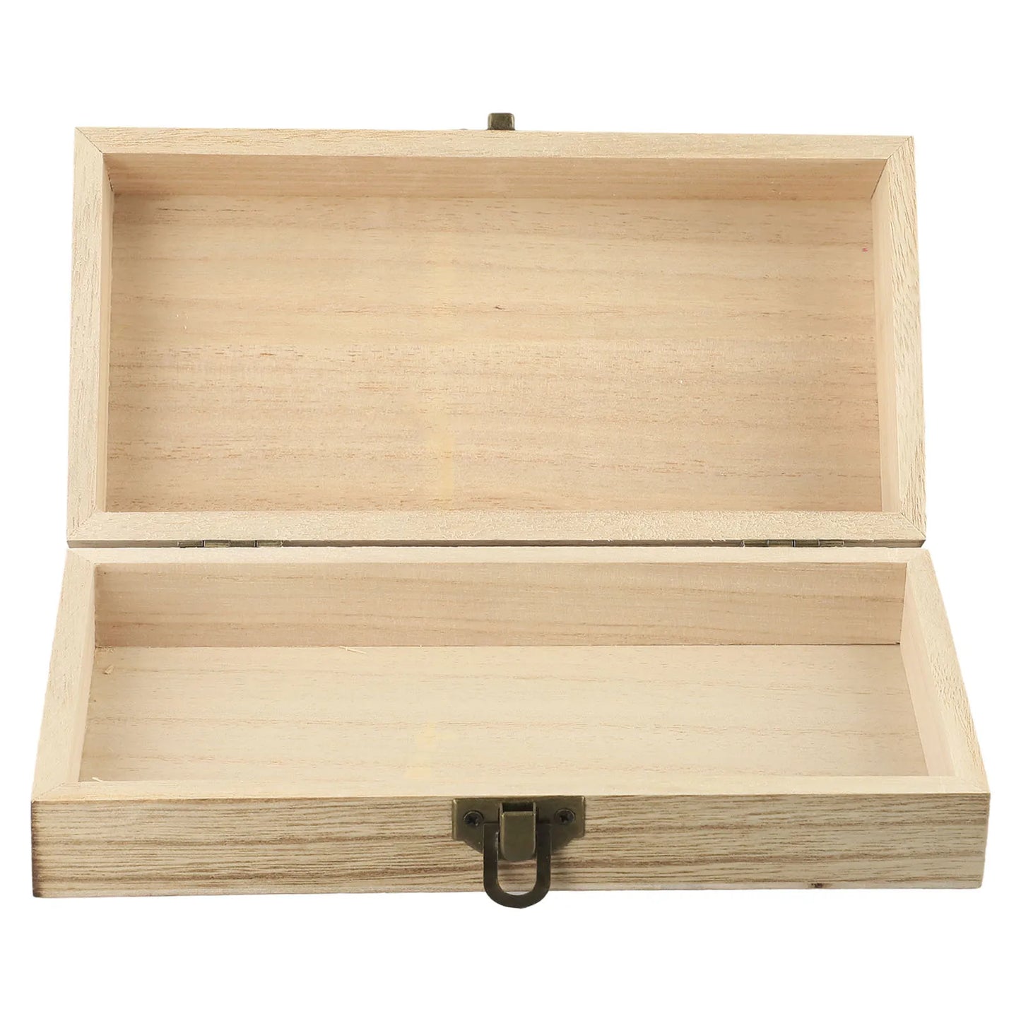 1pc Wooden Storage Box With Metal Retro Buckle Household Supplies Storage Tools Organizers Natural/Light/Dark 20cmx10cmx6cm