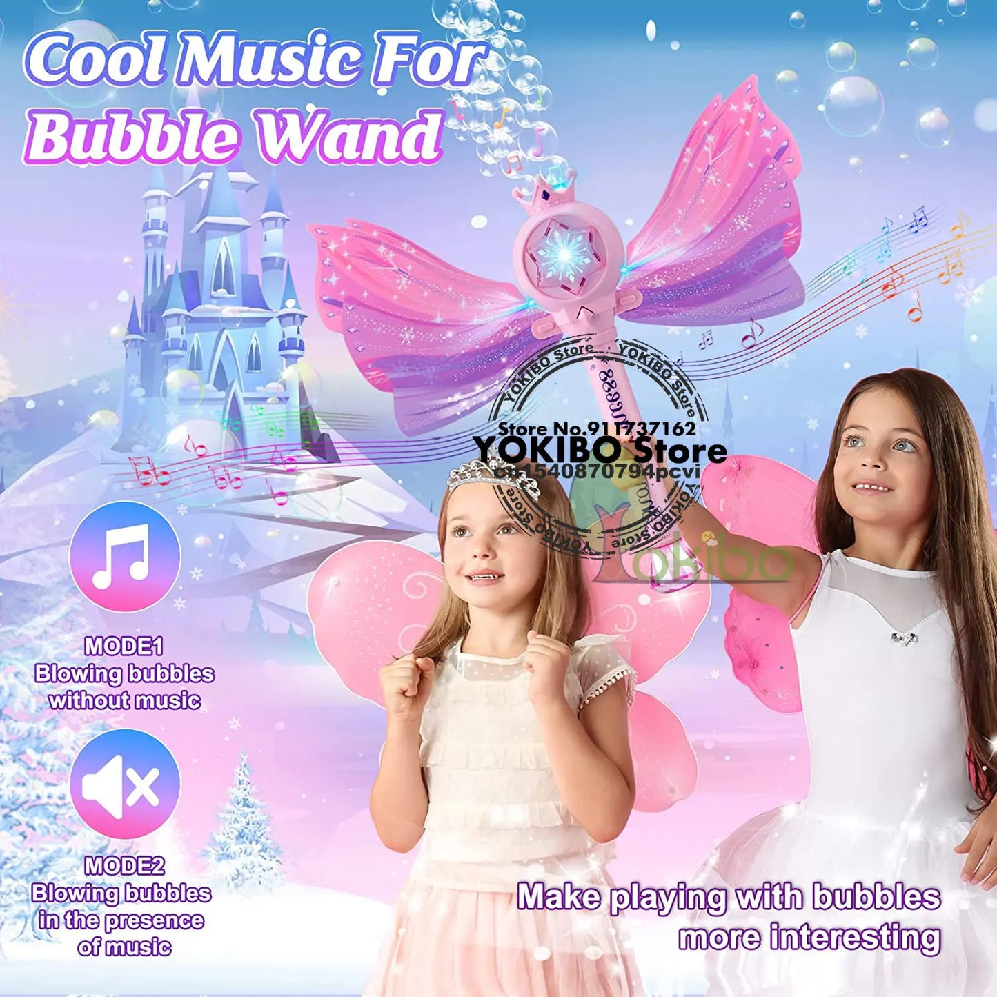 Bubble Wands for Kids Girls Light Up LED Sound Bubble Gun Bubble Machine for Kids Toddler Bubble Maker Automatic Bubble Blower