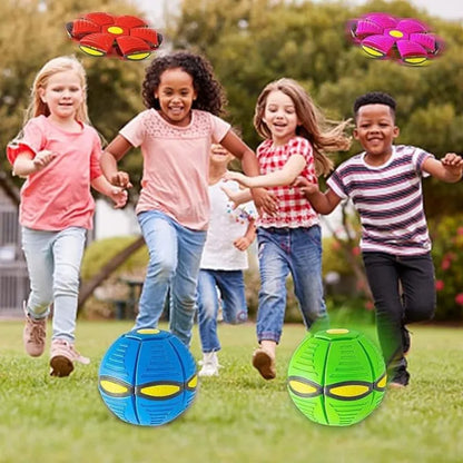 Flying Saucer Ball Magic Deformation UFO with Led Light Flying Toys, Decompression Outdoor Fun Toys for Boys Girls Kids Gift