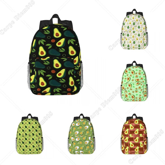 Green Avocado Plant Fruit Pattern Backpack for Men Women Waterproof School College Bag Printing Bookbag