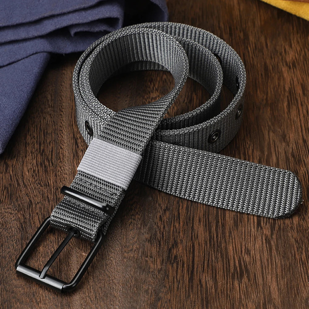 Pin Buckle Nylon Belt for Mens Outdoor Work Military Tactical Hunting High Quality Jeans Strap Canvas Casual Fashion Waistband