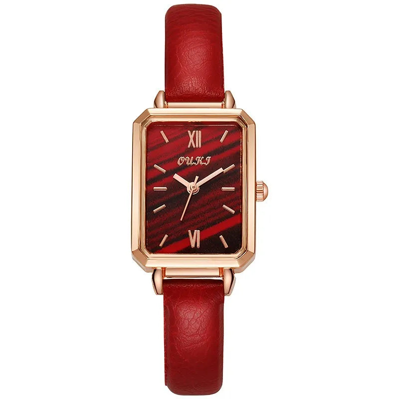 Vintage Square Watch Ladies Leather Strap Belt Bracelet Watch Suitable For Gifts Women Elegant Casual Digital Watch Reloj Mujer