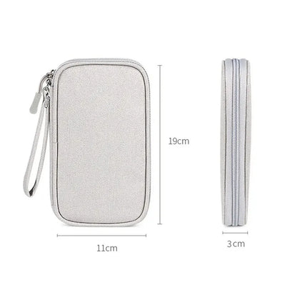 Travel Organizer Electronics Accessories Carrying Bag Portable Waterproof Single Layers Storage for Cable Hard Disk Power Bank