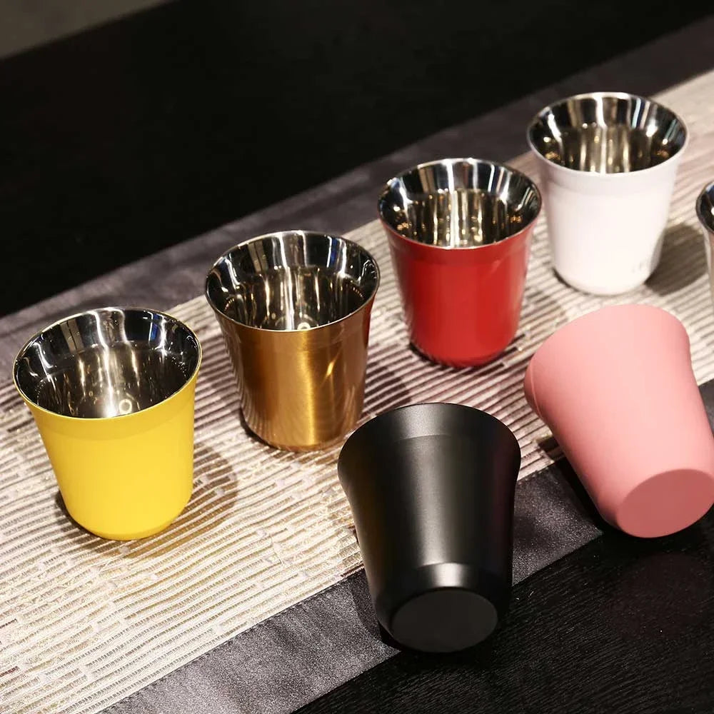 80ML Espresso Mugs Stainless Steel Coffee Milk Water Drink Breakfast Cups 304 Insulated Double Wall Dishwasher Safe