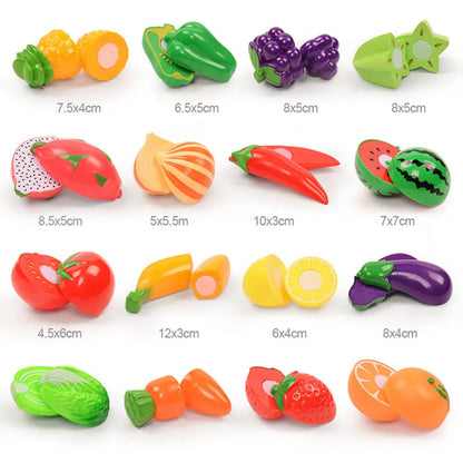 Children Simulation Kitchen Toys Set Pretend Play Fruit Vegetable Pizza Cutting Early Education Toys for Kids Play House Game