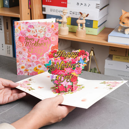 Happy Mothers Day Greeting Card Pop Up 3D Gift for Mom