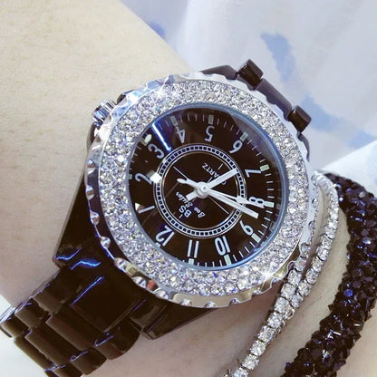 Diamond Watches Woman 2023 Famous Brand Black Ceramic Watch Women Strap Women's Wristwatch Rhinestone Women Wrist Watches