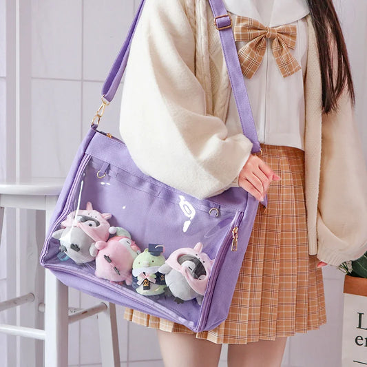 Ita Bag Girls Lolita Style Lovely Shoulder Crossbody Kawaii Clear Bag Schoolbags for Teenage Girls Candy Sweet Itabag Bags