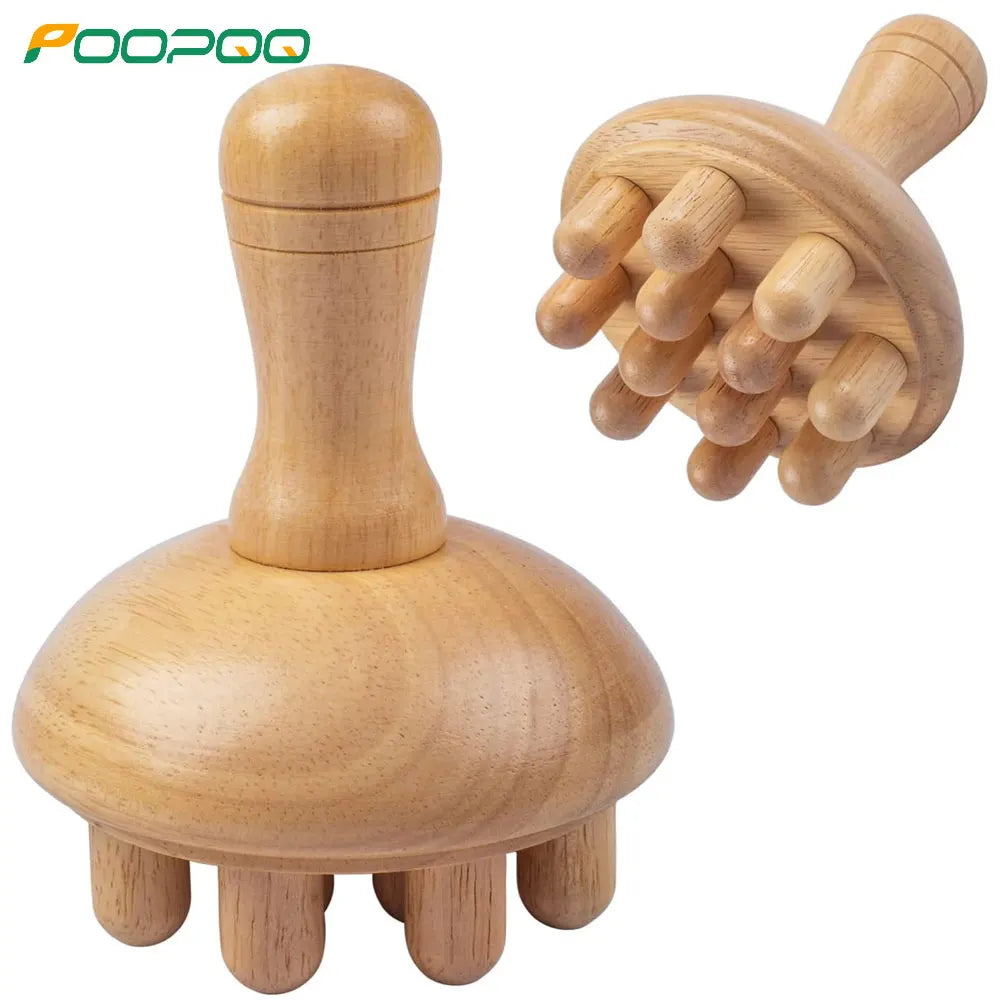 Mushroom Shape Massager | Manual Wood Therapy Massage Tool for Body Shaping, Colombian Maderoterapia,Lymphatic Drainage Massager