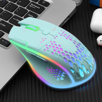 Wireless Gaming Mouse Silent Click Colorful LED Lit Rechargeable Gamer Mouse with 3 Level Adjustable DPI For Laptop Conputer PC