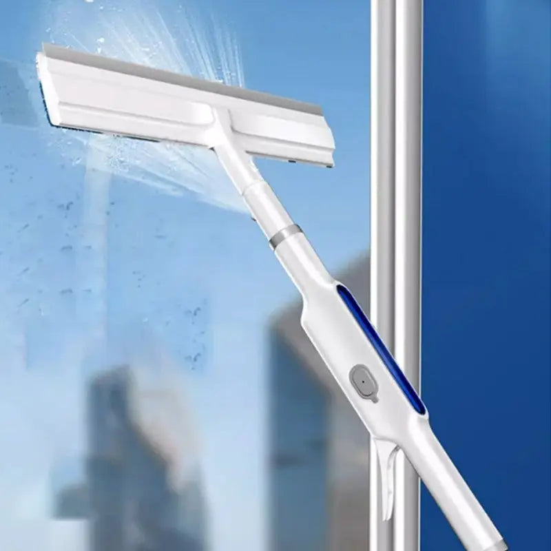 Extended Window Cleaning Tool Double-sided Spray Glass Cleaner Mop with Silicone Scraper Window Cleaning Brush Household Cleanin