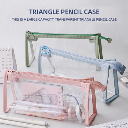 PVC Transparent Pencil Case Kawaii Waterproof Pencil Bags For Students Stationery School Supplies Portable Pen Pencil Pouch Bag