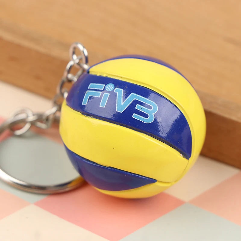 1xFashion PVC Volleyball Keychain Ornaments Business Volleyball Gifts Beach Ball Sport For Players Men Women Key Chain Gift 2023