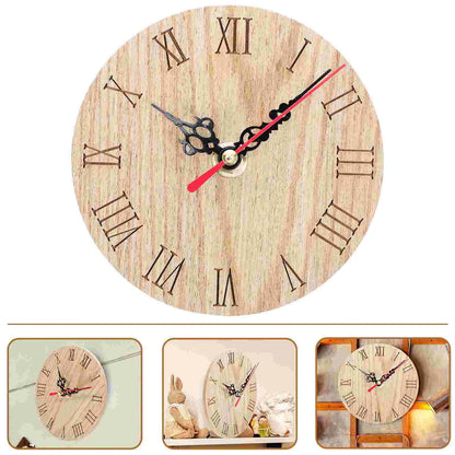 Retro Wood Clock Wall Clock for Living Room Dining Room Kitchen Bedroom No