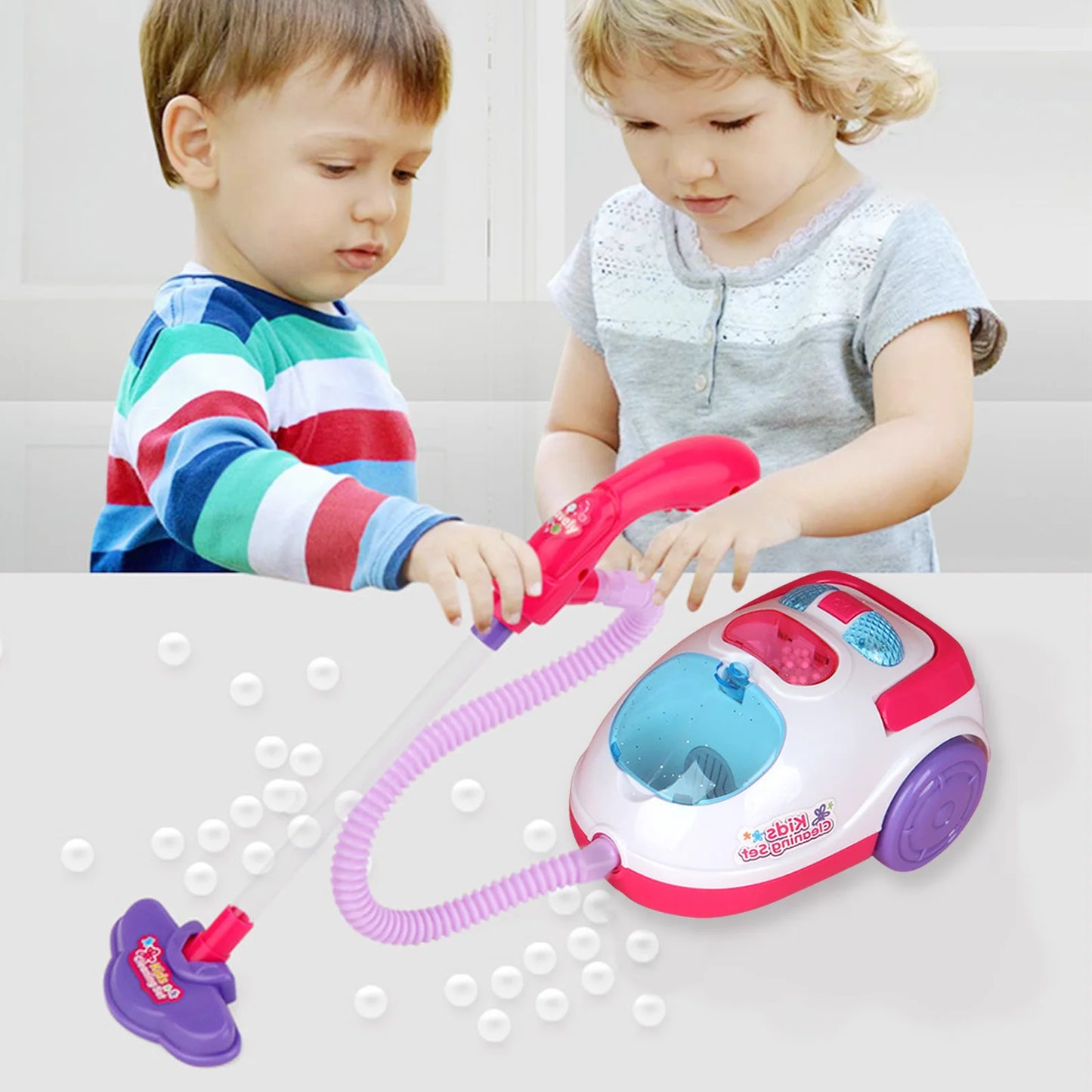 Vacuum Cleaner for Children Toy Household Cleaning Dust Catcher Toys with Sound Light for Boy Girls Pretend Play Games Kids Gifs