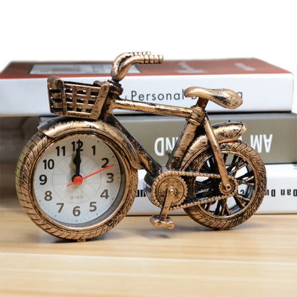 Creative Retro Bicycle Alarm Clock Office Bedside Table Living Room Home Clock Gifts Crafts  Clock  Wall Decor  Wall  Modern