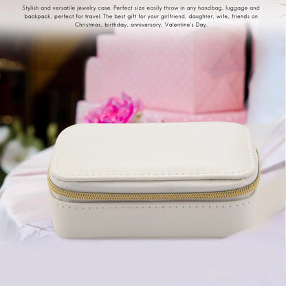 Small Jewelry Box,Portable Travel Jewelry Box Organizer Display Storage Case for Rings and Earrings White