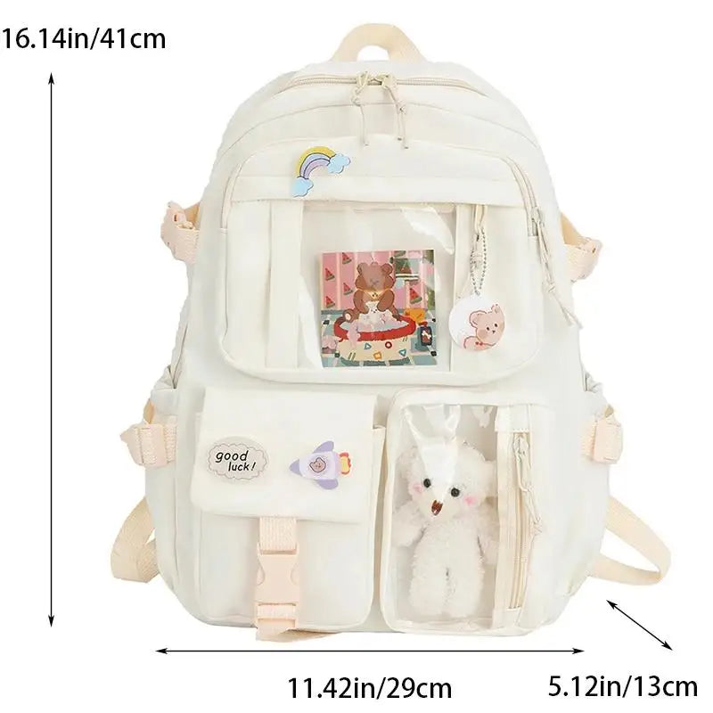 Girls Backpack Cute School Bags For Student Teens Girls Pockets Women Laptop Backpack Harajuku