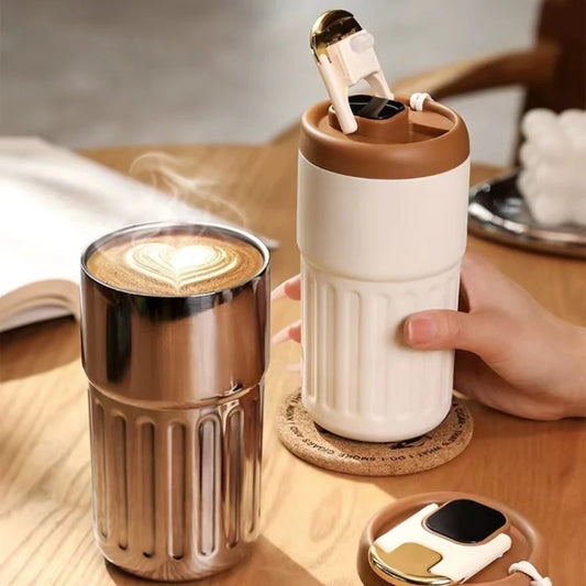 316 Stainless Steel Coffee Thermos with Exquisite Accompanying Temperature Display Portable Coffee Mug