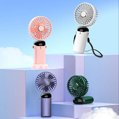 USB Mini Handheld Fan Cooler Portable Small Charging Fan Mini Silent Charging Desk Dormitory Office Student Gifts Long Enduranc