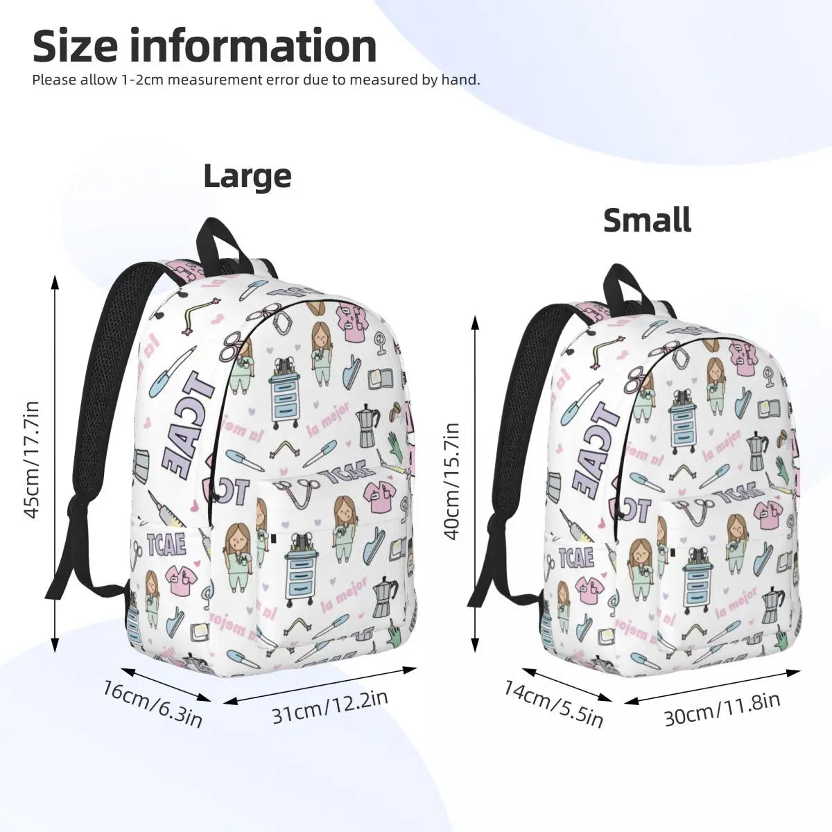 Doctor Nurse Enfermera En Apuros Backpack for Men Women Fashion High School Hiking Travel Daypack College Shoulder Bag Outdoor